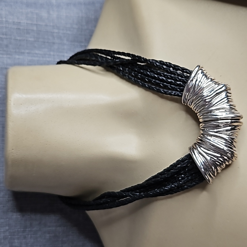 ISREAL  MODERNIST ROPE STERLING NECKLACE